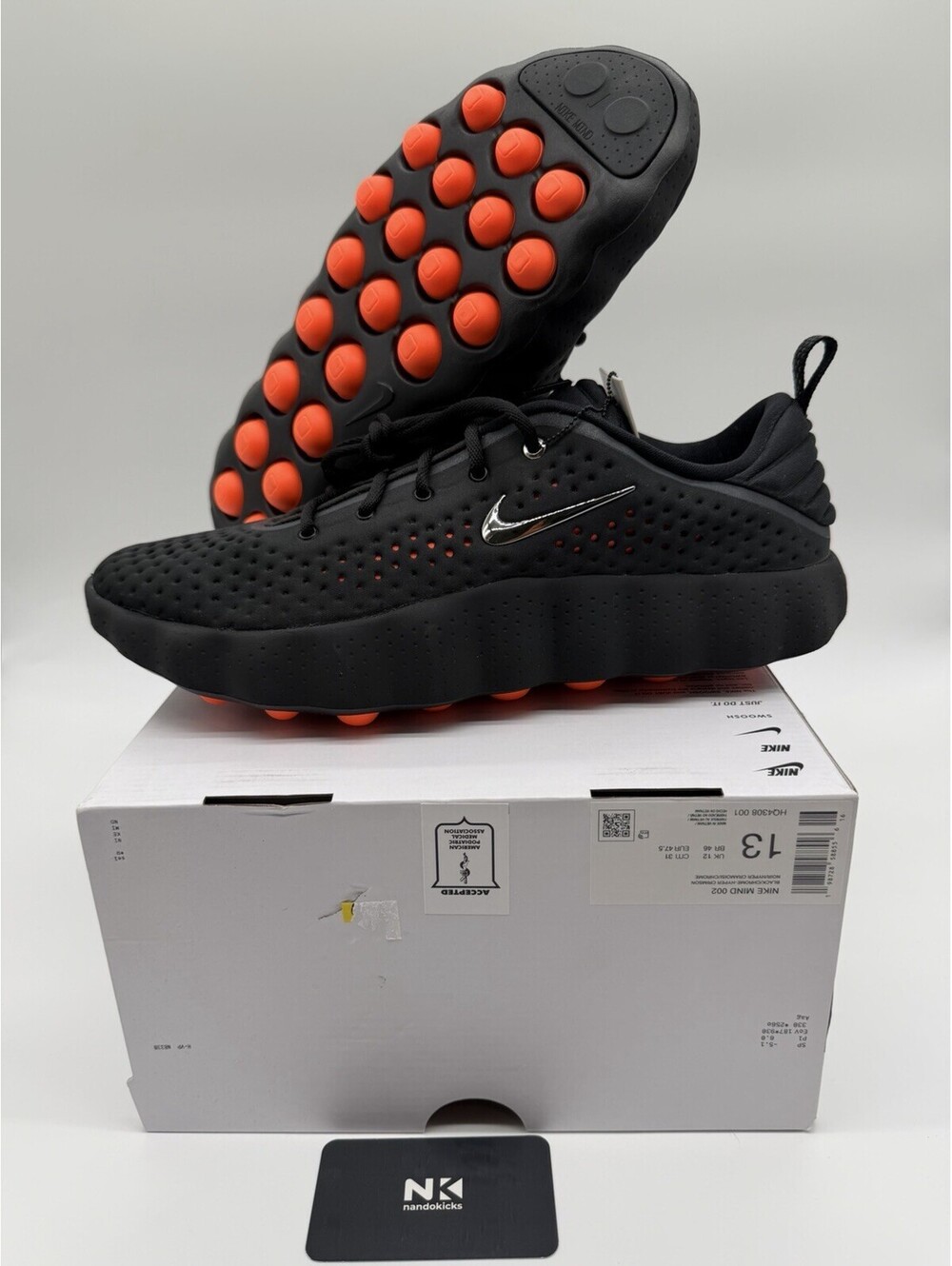 Nike Mind 002 Black Hyper Crimson HQ4308-001 Men Size 13 NO LID